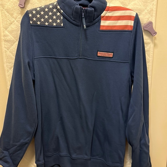 New with tags Vineyard vines American flag quarter zip coat - Picture 1 of 2